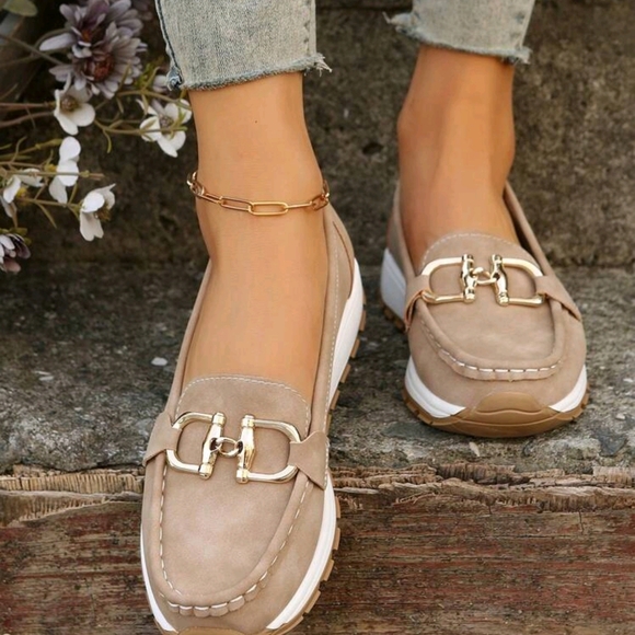 Thick-Soled, Comfortable Slip-On Shaking Shoes, Khaki Women's Soft-Soled - Picture 4 of 6